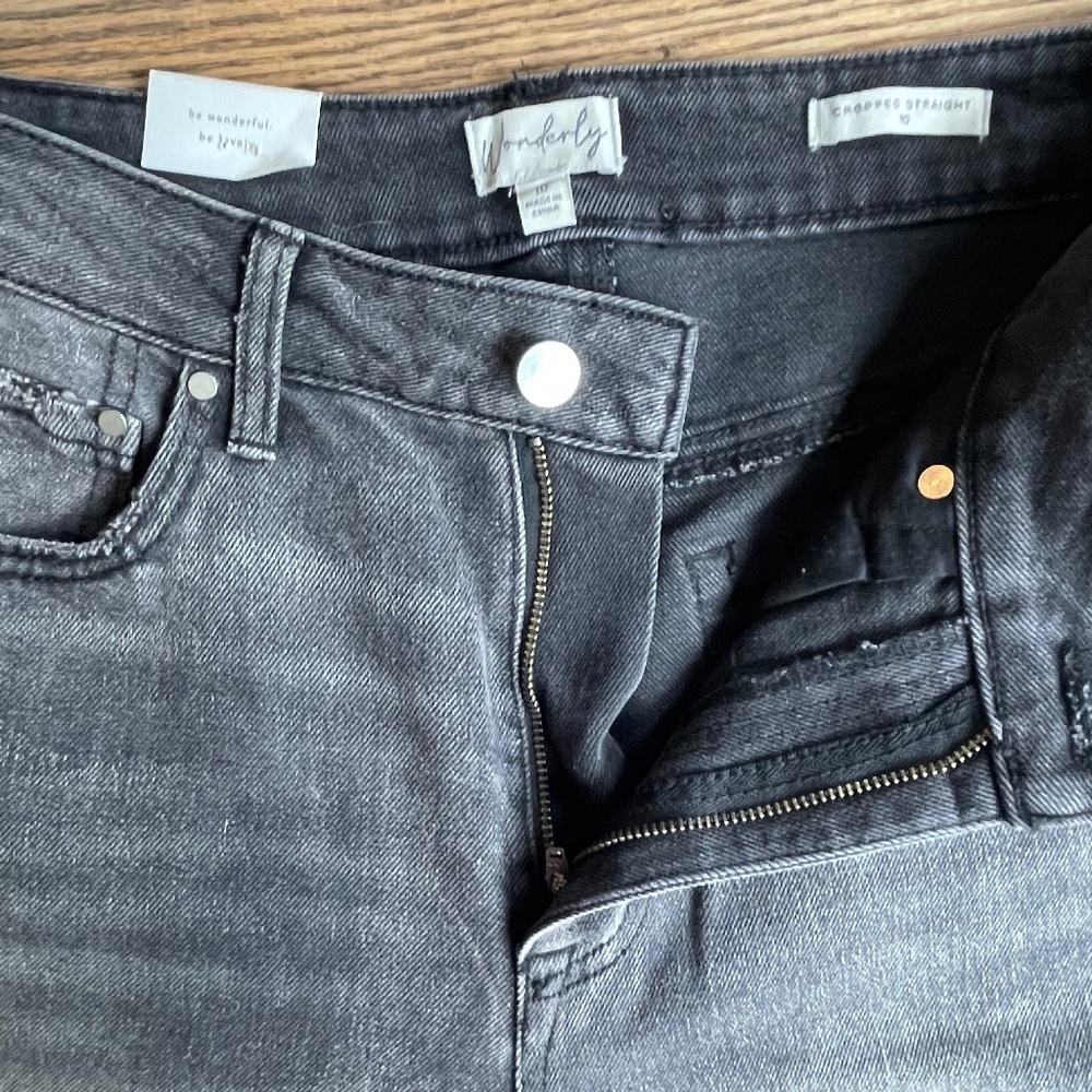 Wonderly (10) cropped straight jeans gray